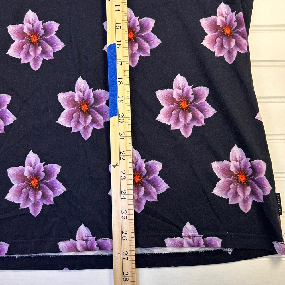 Ted Baker Nelso Floral Polo Shirt Mens 4 (US Large) Navy Purple MMB NELSO TC9M - Picture 6 of 13